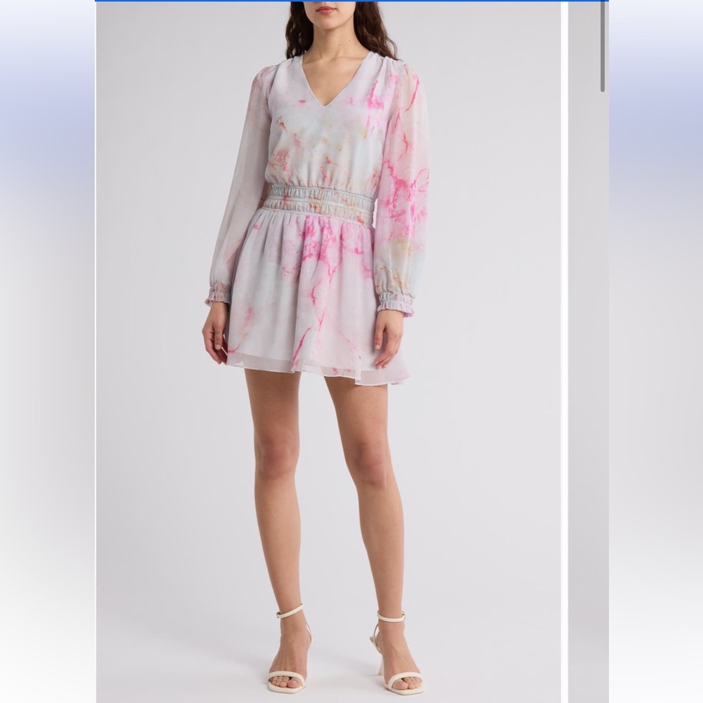Steve Madden Long Sleeve Chiffon Dress